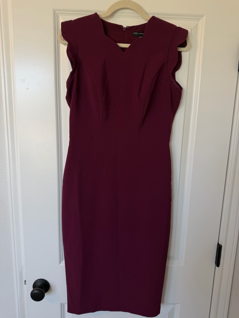 Maggy London Sleeveless Midi Dress in Deep Wine